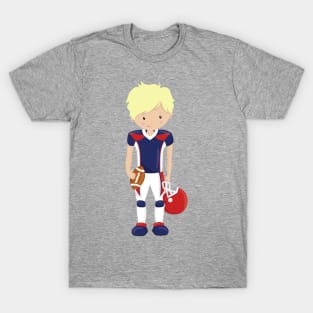 Rugby, American Football, Cute Boy, Blond Hair T-Shirt